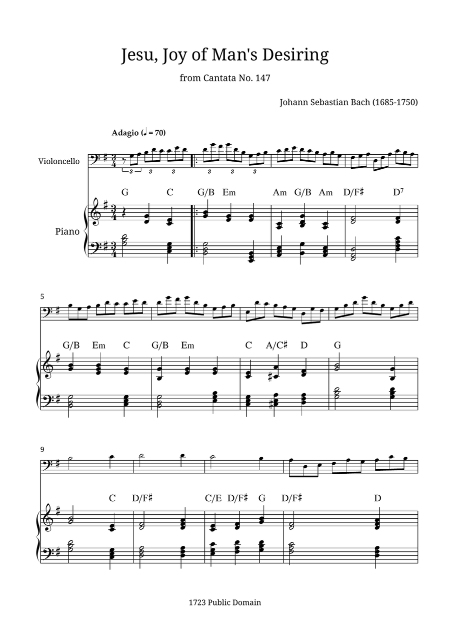 Jesu, Joy of Man's Desiring Piano scores gallery preview page 1