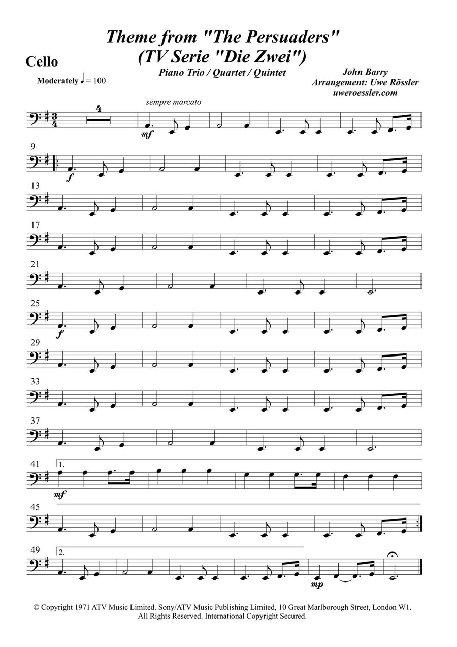 Theme From Persuaders Theme From Persuaders Piano Trio scores gallery preview page 6