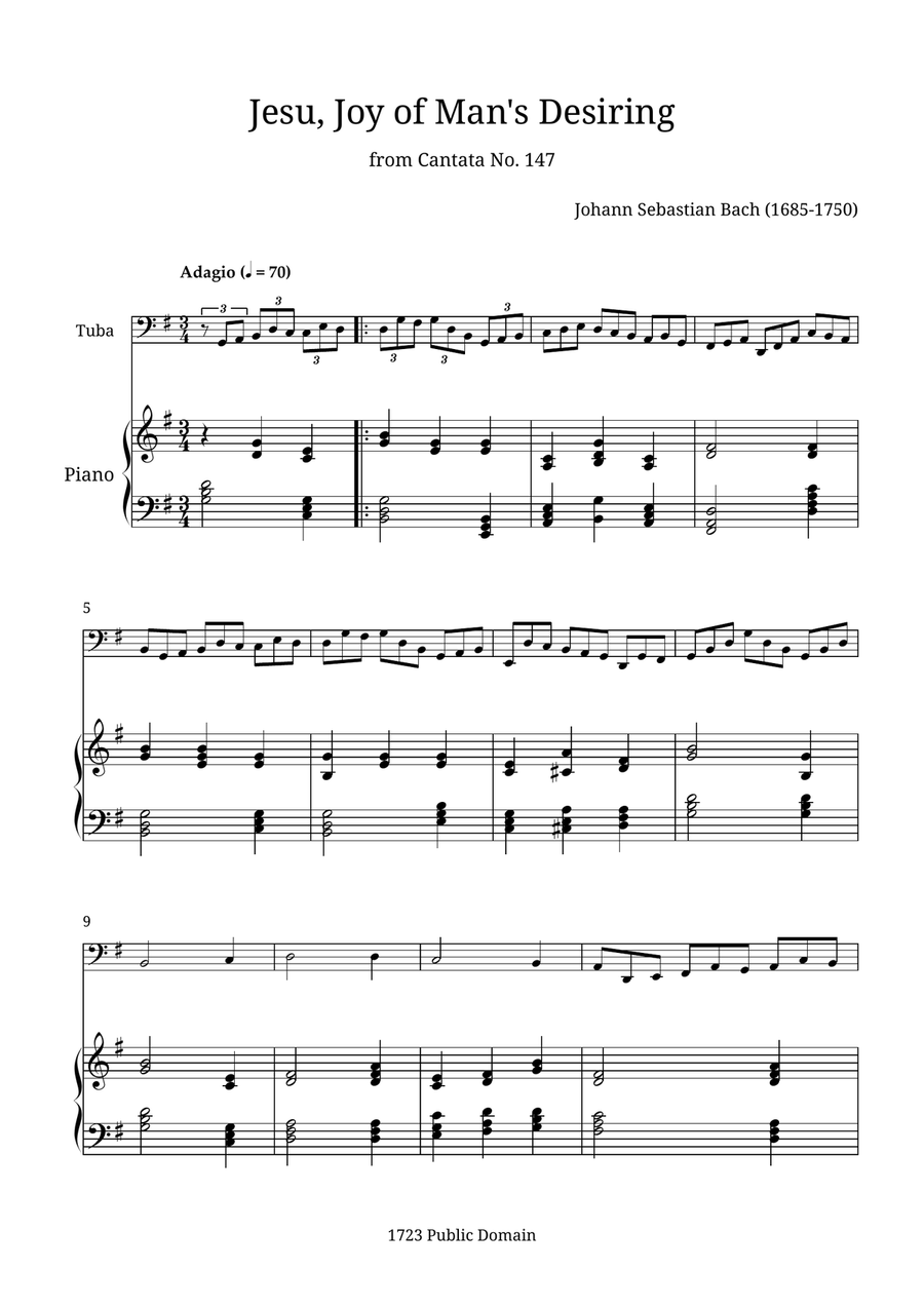 Jesu, Joy of Man's Desiring Piano scores gallery preview page 1