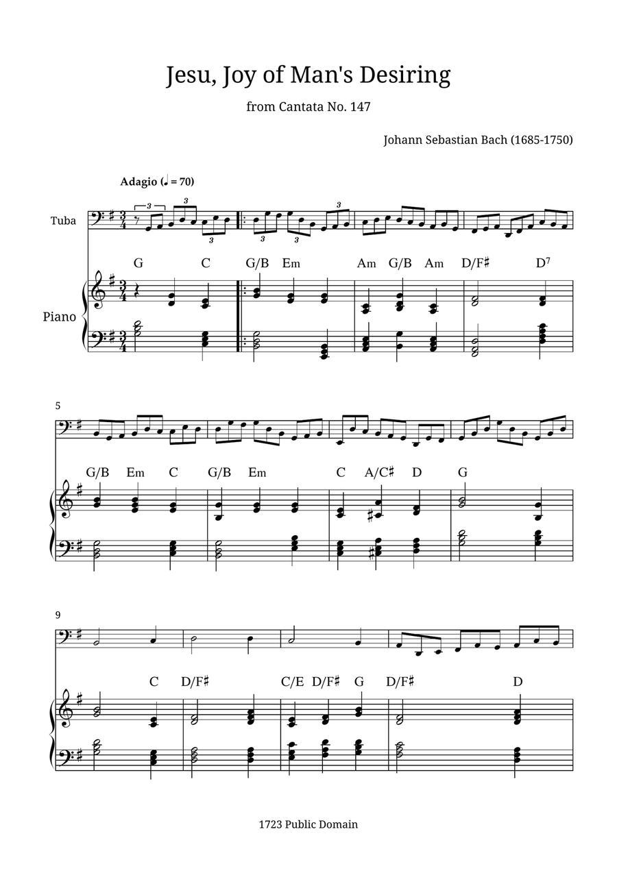 Jesu, Joy of Man's Desiring Piano scores gallery preview page 1