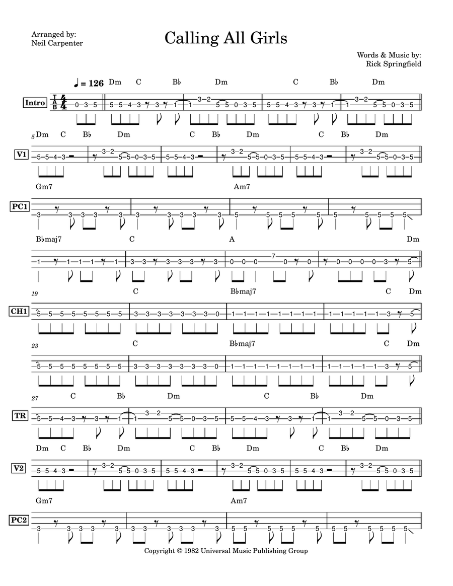 Calling All Girls Calling All Girls Acoustic Guitar scores gallery preview page 2