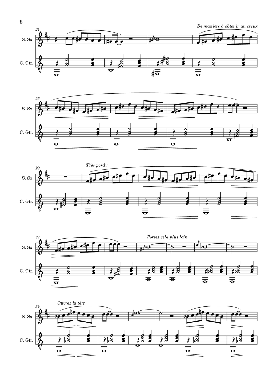 Erik Satie - Gnossienne Nº3. Arranged for S. Sax and Guitar. Chamber Music scores gallery preview page 2