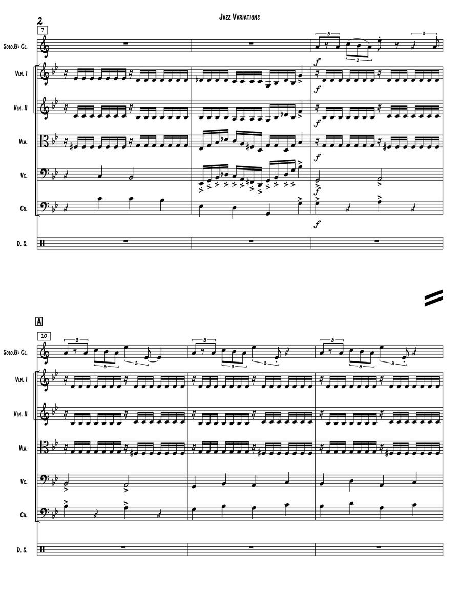 JAZZ VARIATIONS On a Theme of Paganini By Michael Garson (Score and parts) String Orchestra scores gallery preview page 2