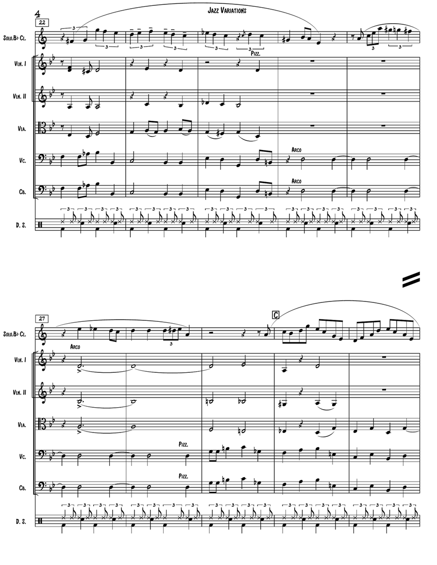 JAZZ VARIATIONS On a Theme of Paganini By Michael Garson (Score and parts) String Orchestra scores gallery preview page 4