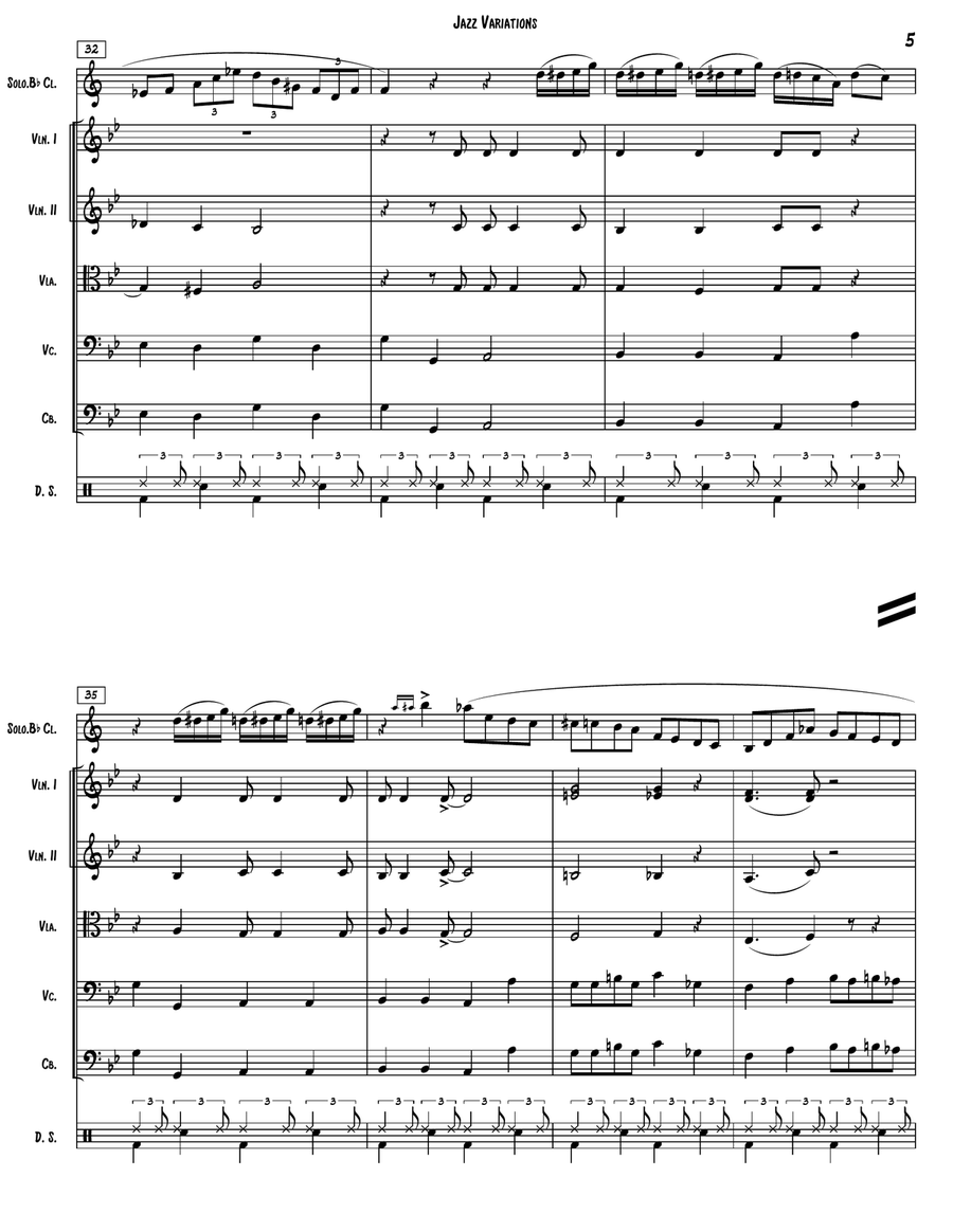 JAZZ VARIATIONS On a Theme of Paganini By Michael Garson (Score and parts) String Orchestra scores gallery preview page 5