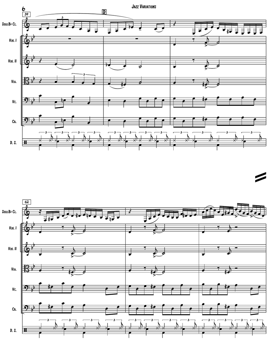 JAZZ VARIATIONS On a Theme of Paganini By Michael Garson (Score and parts) String Orchestra scores gallery preview page 6