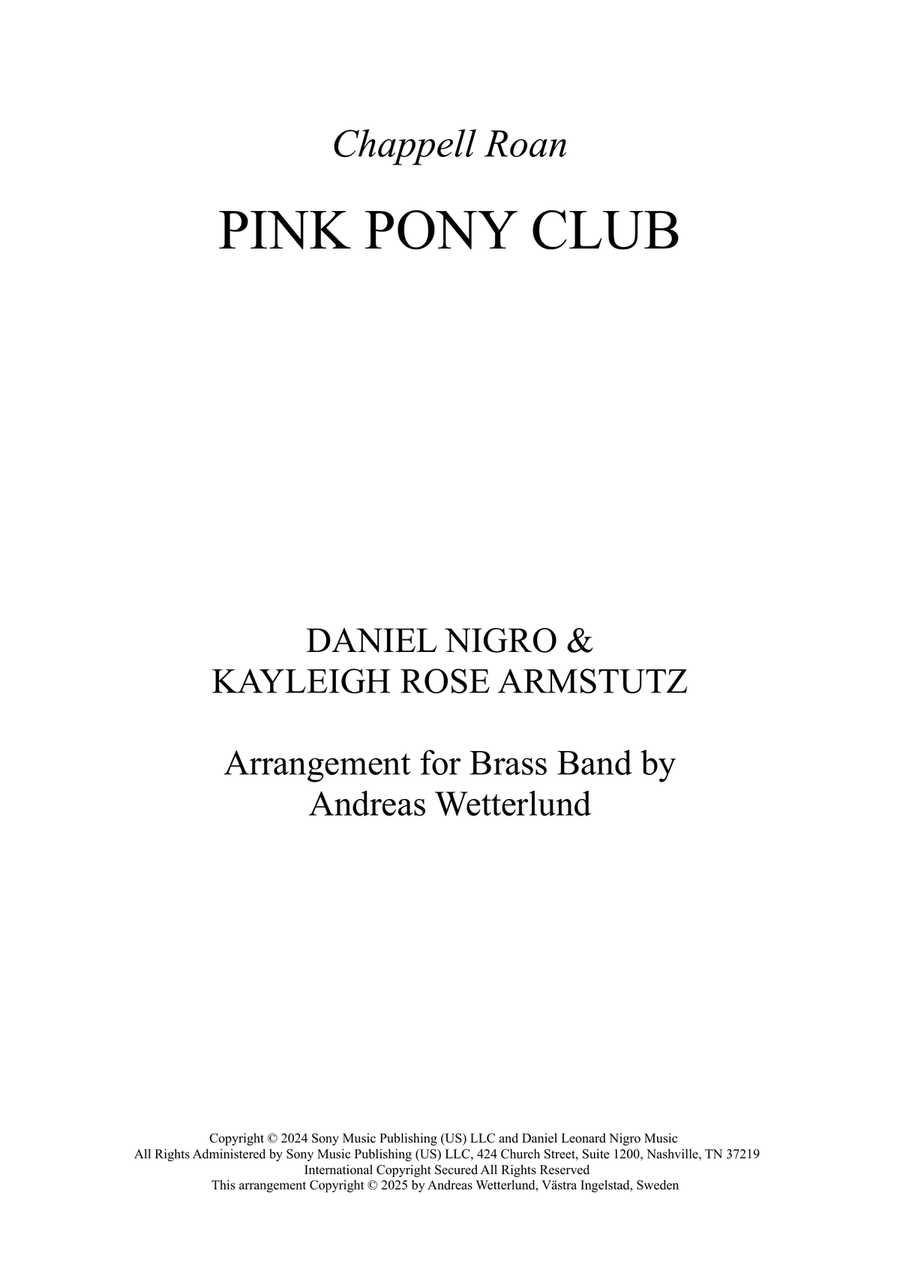 Pink Pony Club Brass Band scores gallery preview page 1
