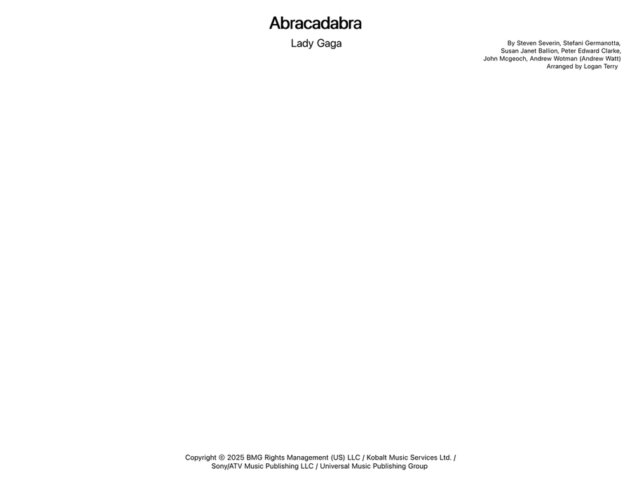 Abracadabra Abracadabra Marching Band scores gallery preview page 1