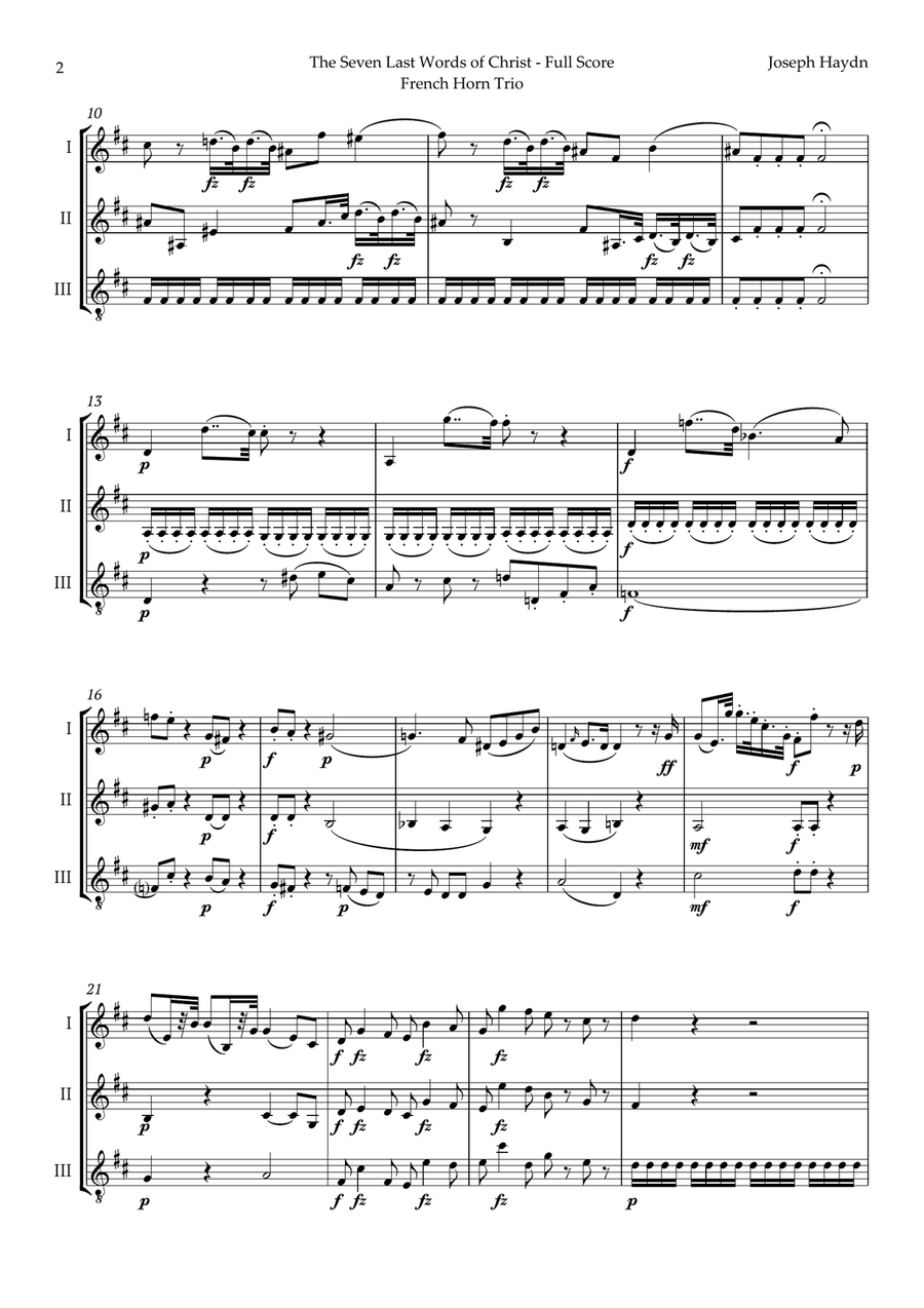 5 Easter Songs for French Horn Trio plus one Bonus Brass Trio scores gallery preview page 3