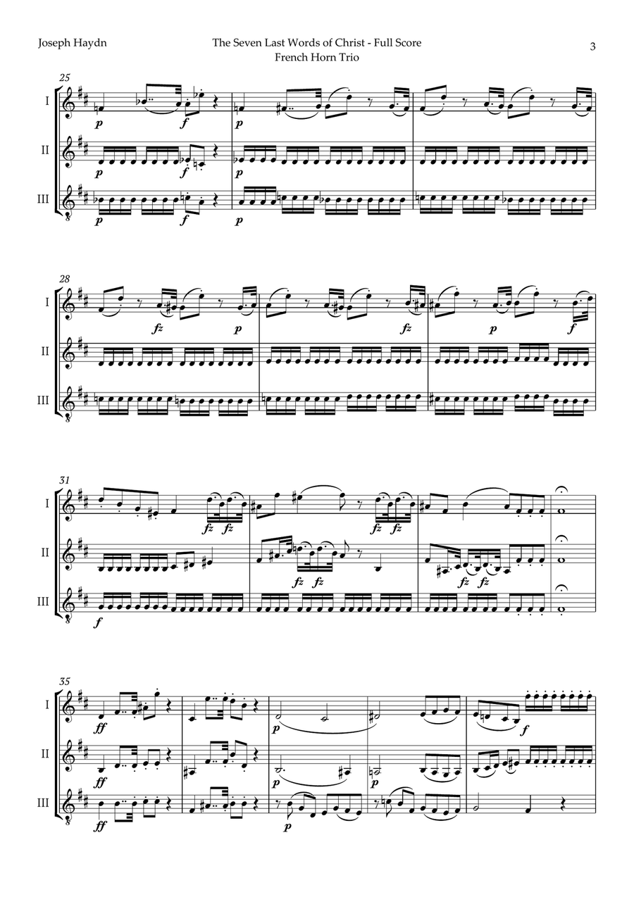 5 Easter Songs for French Horn Trio plus one Bonus Brass Trio scores gallery preview page 4