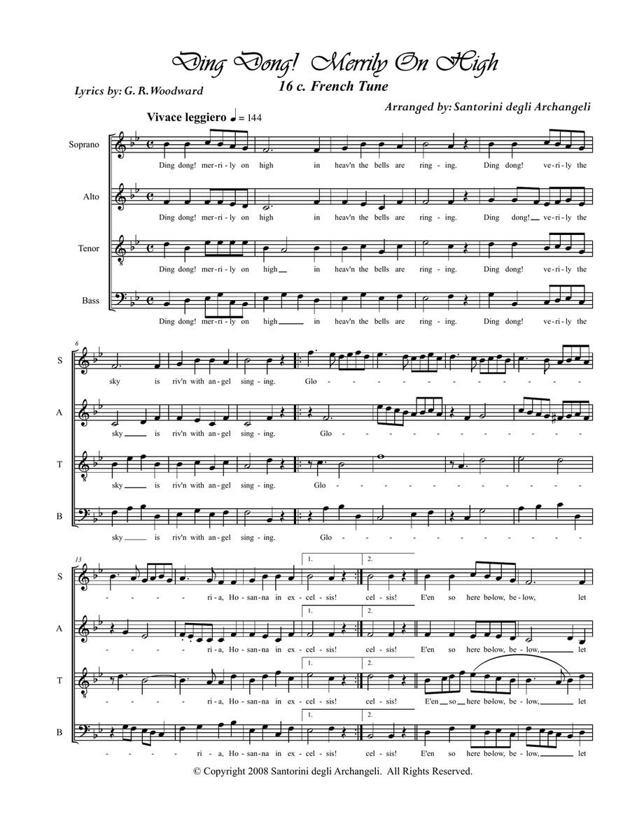 Ding Dong! Merrily On High 4-Part scores gallery preview page 2