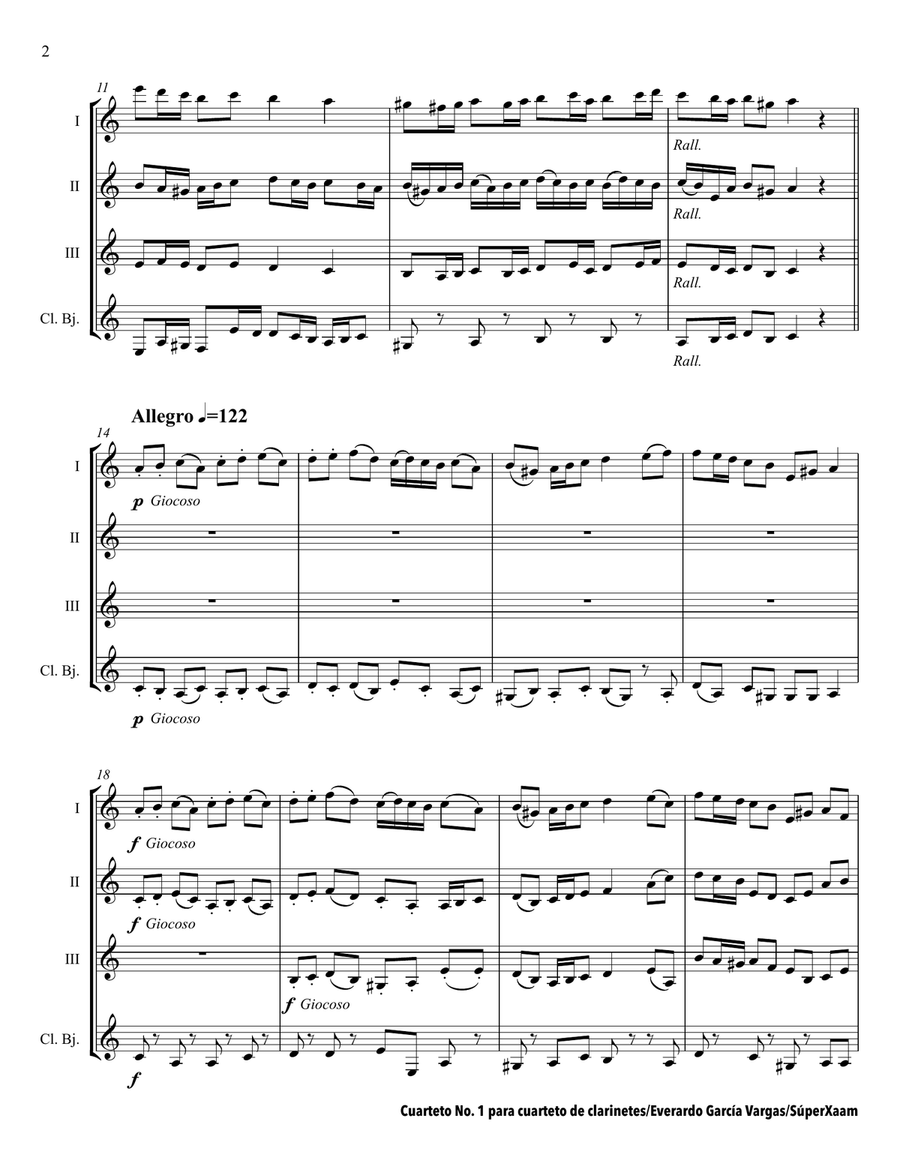 Quartet No. 1 - Clarinet Quartet Clarinet Quartet scores gallery preview page 5