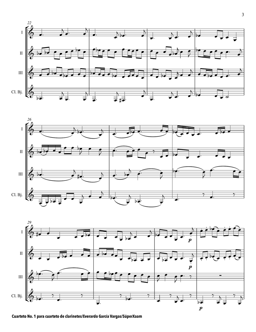 Quartet No. 1 - Clarinet Quartet Clarinet Quartet scores gallery preview page 6