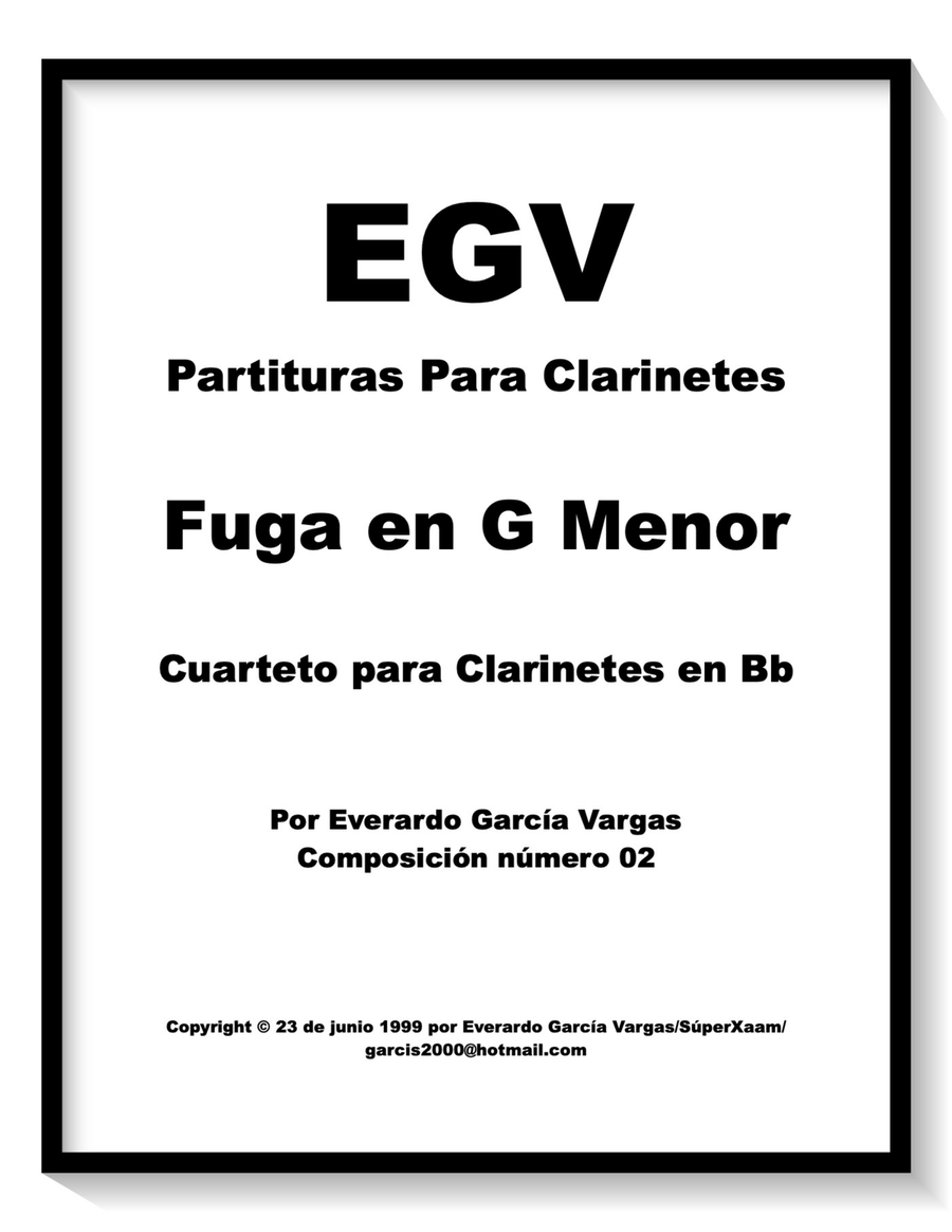 Fugue in G Minor - Clarinet Quartet Clarinet Quartet scores gallery preview page 1