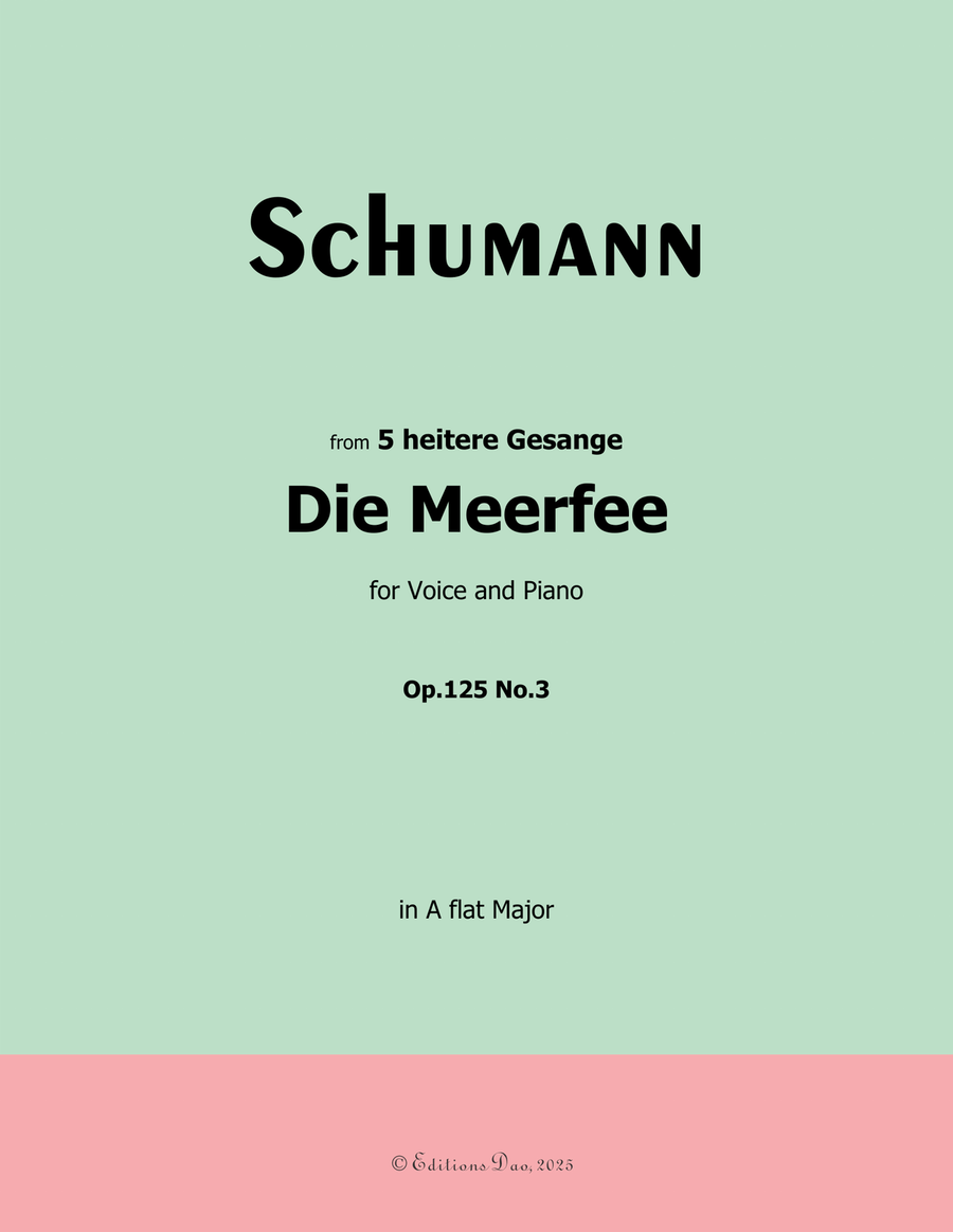 Die Meerfee, by Schumann, Op.125 No.3, in A flat Major Piano, Vocal scores gallery preview page 1