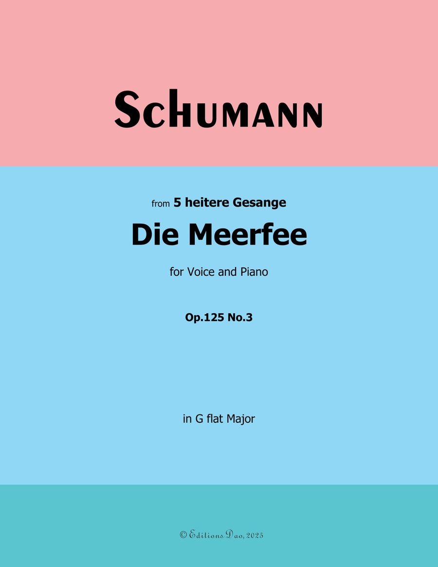 Die Meerfee, by Schumann, Op.125 No.3, in G flat Major Piano, Vocal scores gallery preview page 1