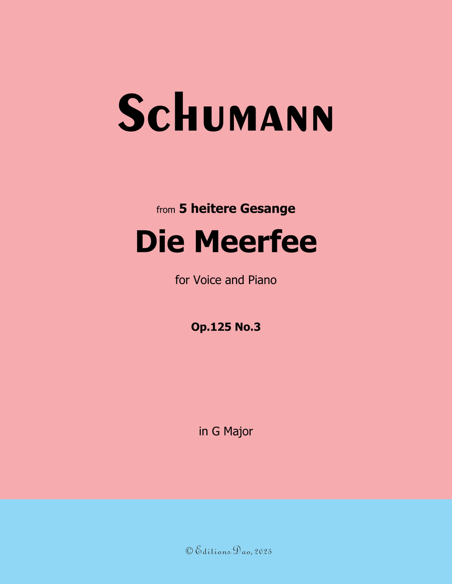 Die Meerfee, by Schumann, Op.125 No.3, in G Major Piano, Vocal scores gallery preview page 1