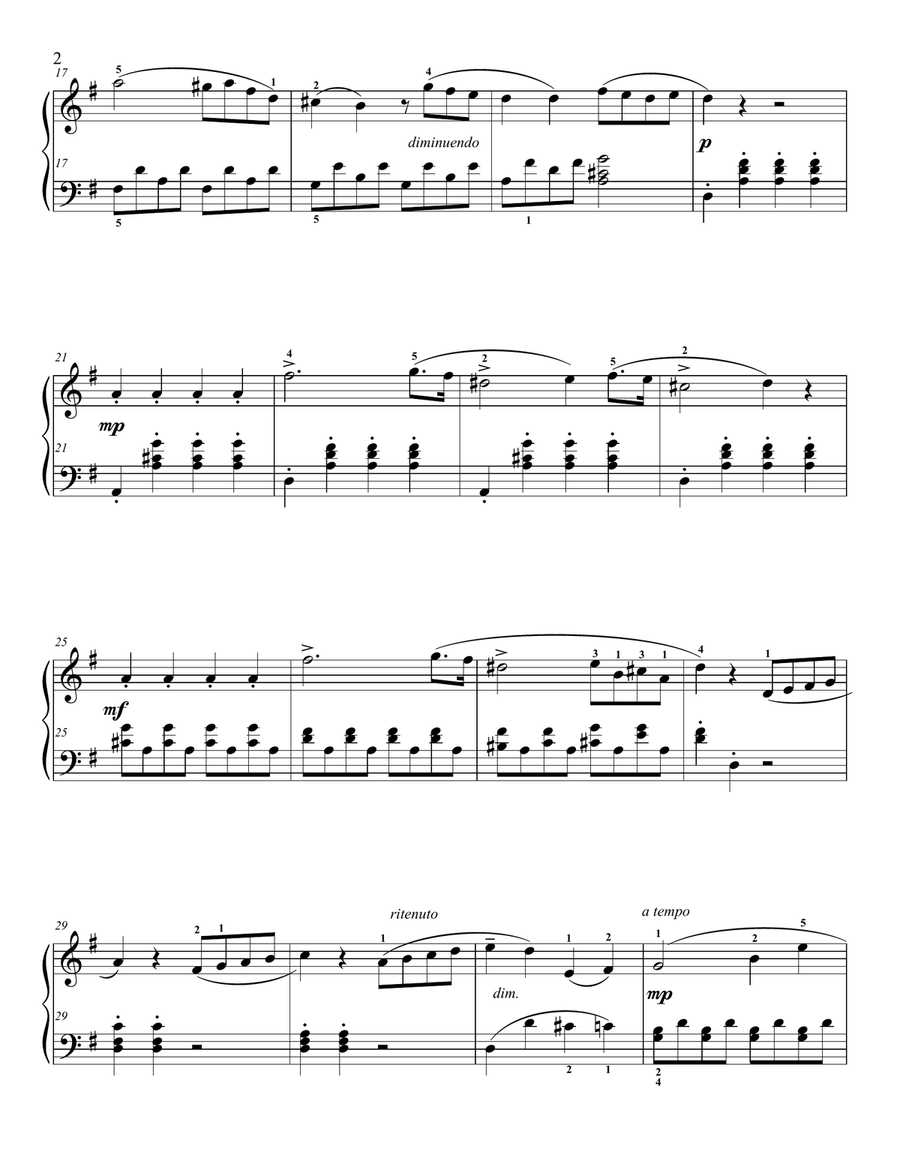 Schmitt Sonatina in G Major, Op.249, 1st movement Easy Piano scores gallery preview page 2