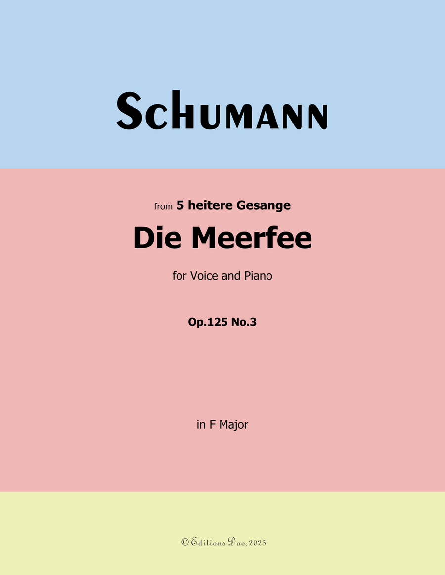 Die Meerfee, by Schumann, Op.125 No.3, in F Major Piano, Vocal scores gallery preview page 1
