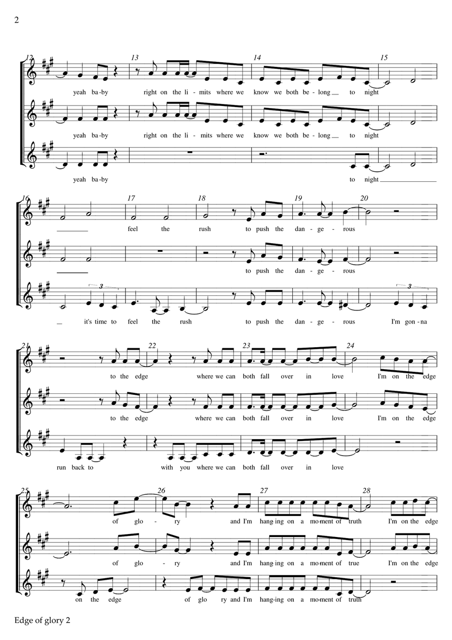 The Edge Of Glory The Edge Of Glory SSA scores gallery preview page 2