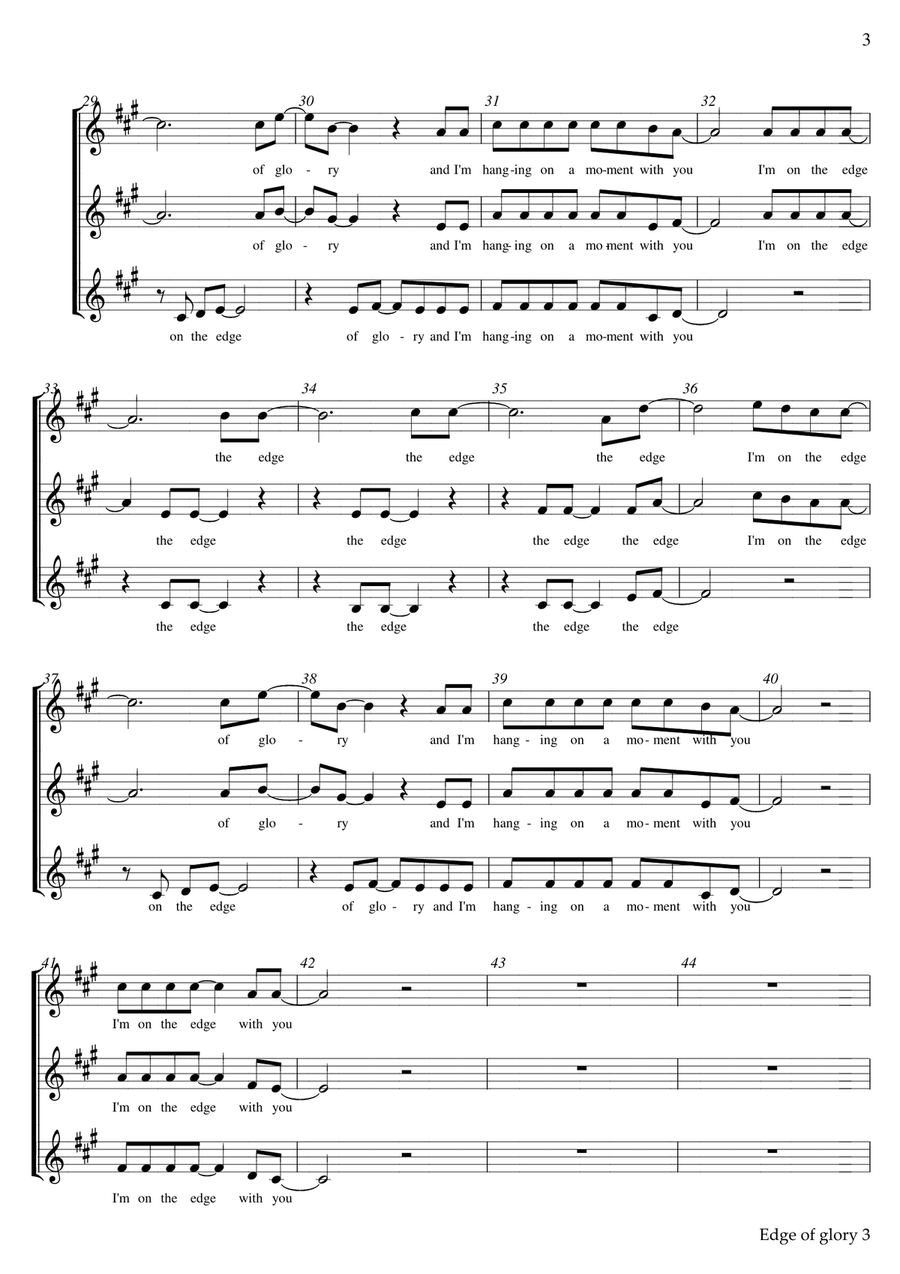 The Edge Of Glory The Edge Of Glory SSA scores gallery preview page 3