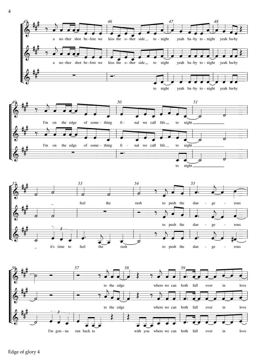 The Edge Of Glory The Edge Of Glory SSA scores gallery preview page 4