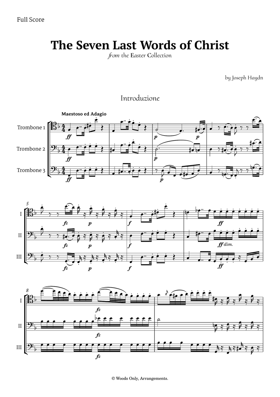 The Seven Last Words of Christ by Haydn for Trombone Trio Trombone Trio scores gallery preview page 1
