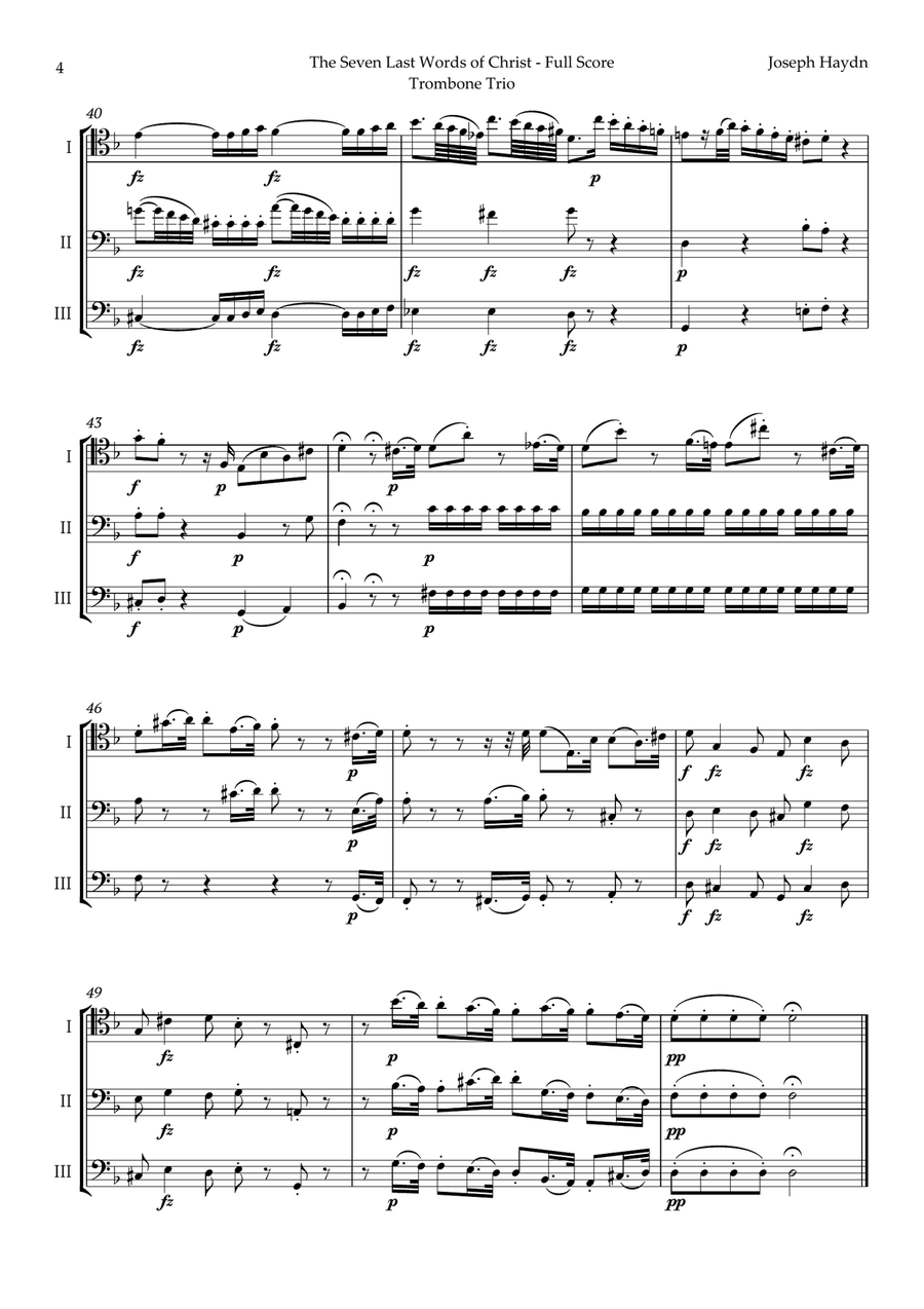 The Seven Last Words of Christ by Haydn for Trombone Trio Trombone Trio scores gallery preview page 4