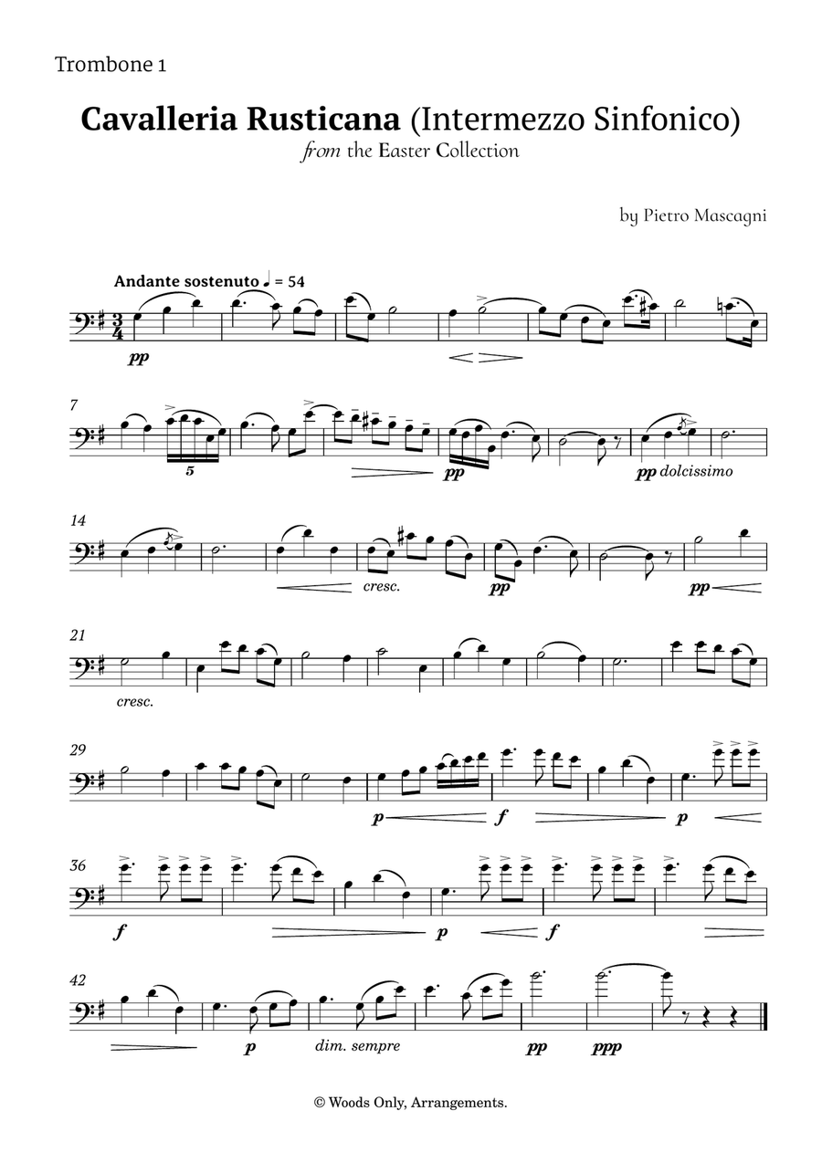 Intermezzo Sinfonico by Pietro Mascagni for Trombone Trio Trombone Trio scores gallery preview page 3