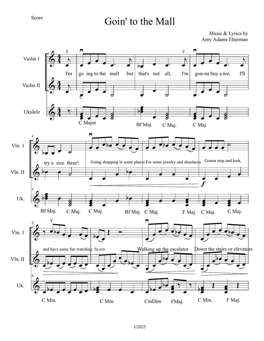 Goin' to the Mall Small Ensemble scores gallery preview page 1