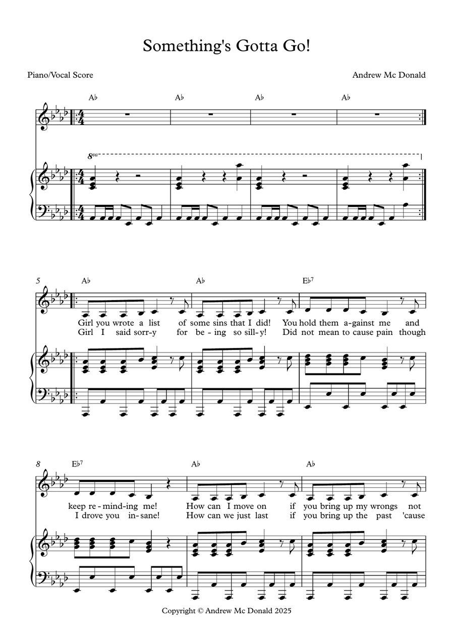 Something's Gotta Go! Something's Gotta Go! Piano, Vocal scores gallery preview page 2
