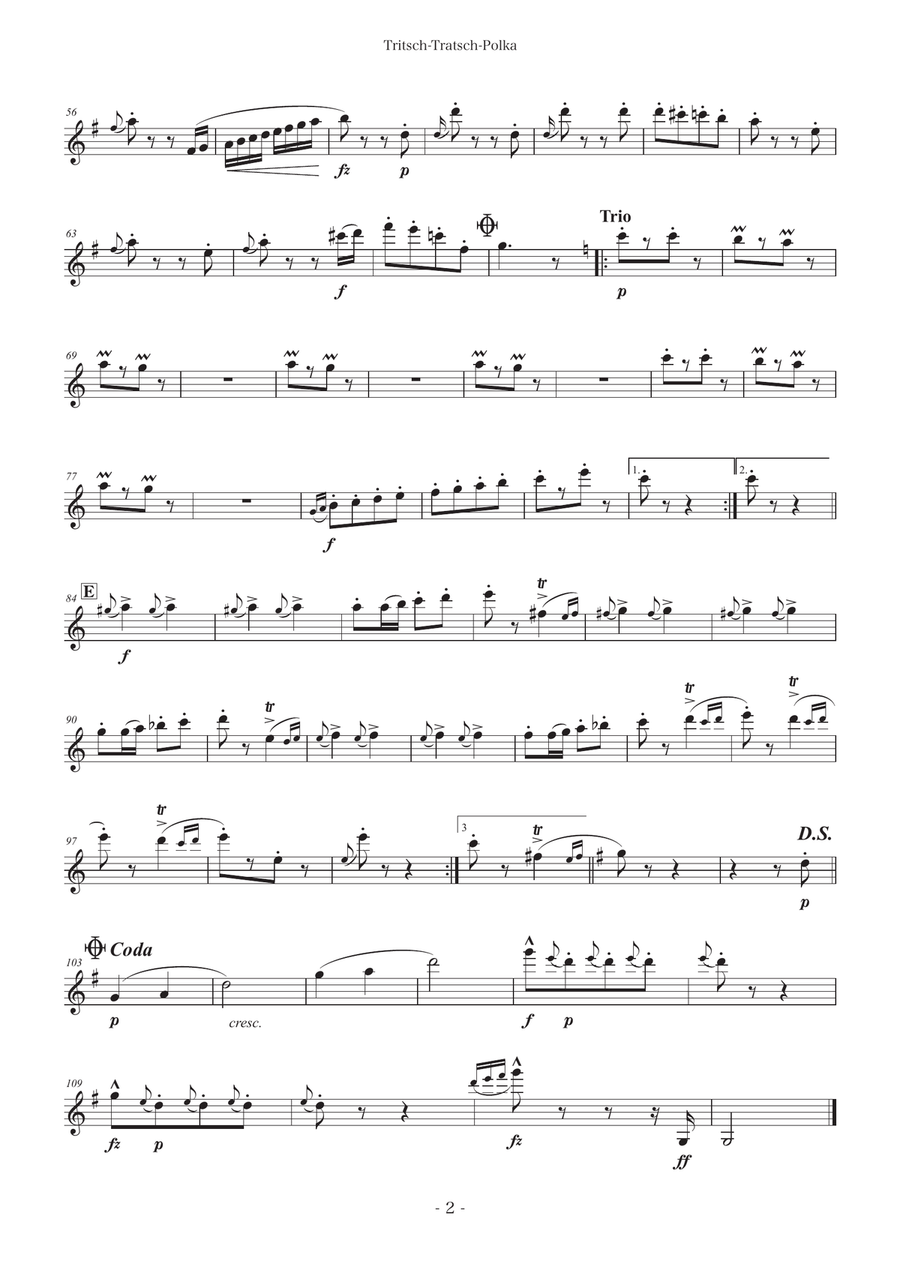 Tritsch-Tratsch-Polka[Clarinet Quintet] Clarinet Quintet scores gallery preview page 6