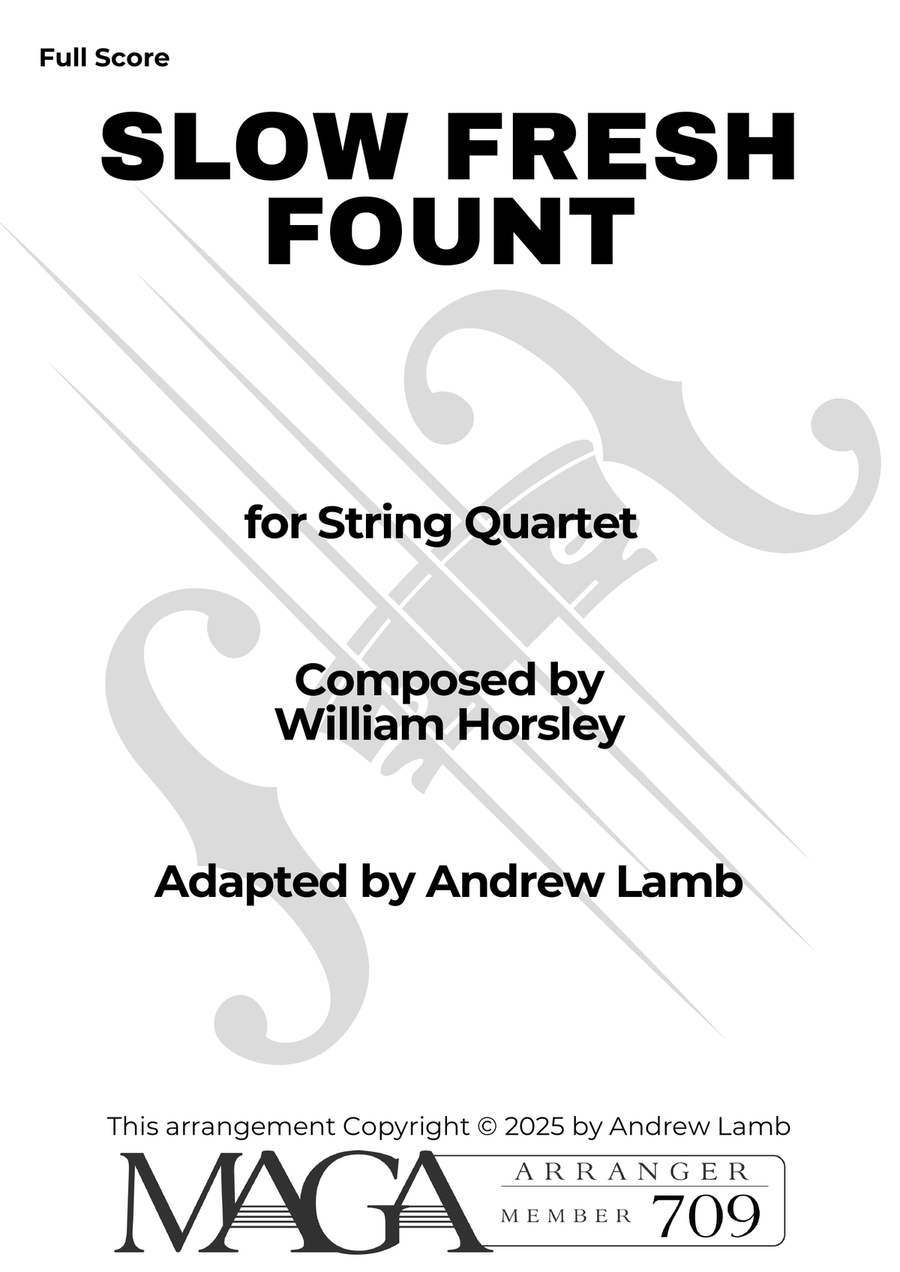 William HORSLEY | Slow Fresh Fount | for String Quartet String Quartet scores gallery preview page 2