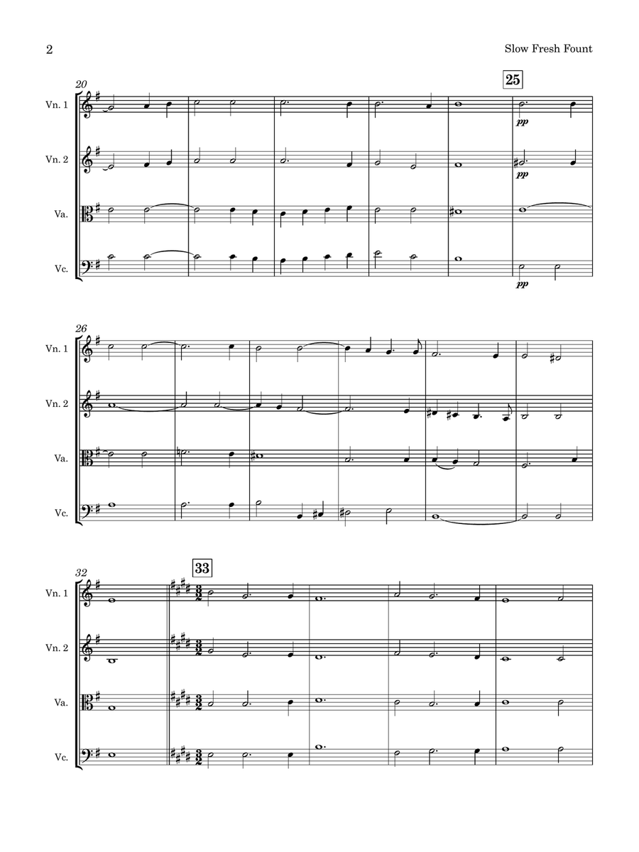 William HORSLEY | Slow Fresh Fount | for String Quartet String Quartet scores gallery preview page 6