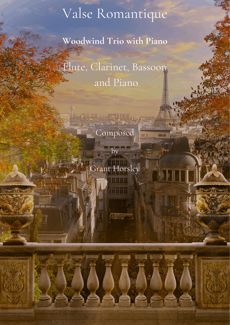 Valse Romantique for Wind Trio and Piano. (Flute, Clarinet, Bassoon Piano) Small Ensemble scores gallery preview page 1