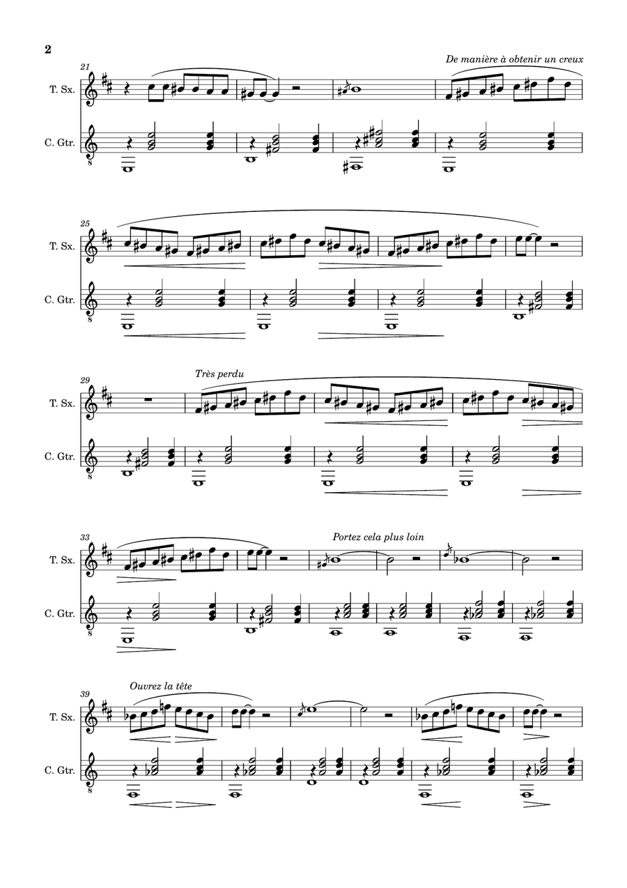 Erik Satie - Gnossienne Nº3. Arranged for T. Sax and Guitar. Chamber Music scores gallery preview page 2
