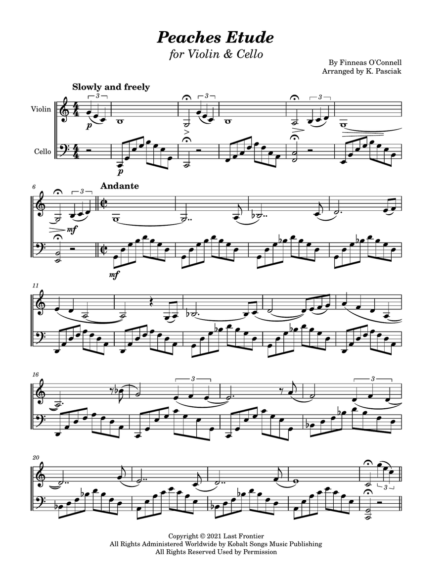 Peaches Etude Peaches Etude String Duet scores gallery preview page 1