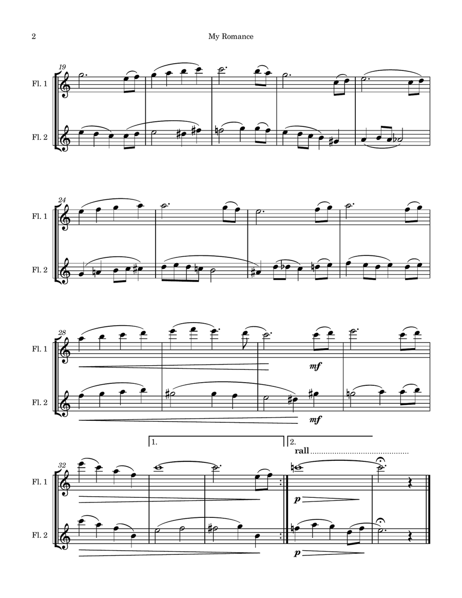 My Romance by Richard Rodgers Flute Duet - Digital Sheet Music page 2