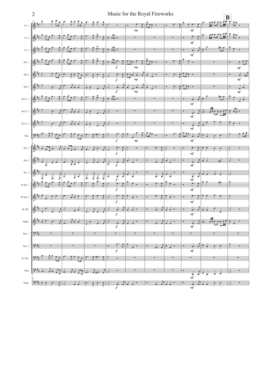 Music for the Royal Fireworks - Ouverture Concert Band scores gallery preview page 2