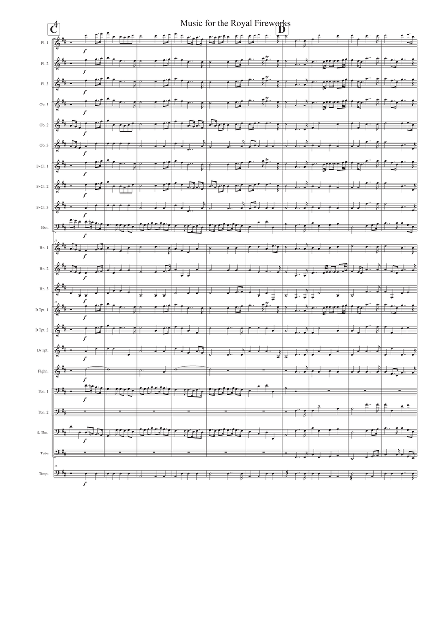 Music for the Royal Fireworks - Ouverture Concert Band scores gallery preview page 4