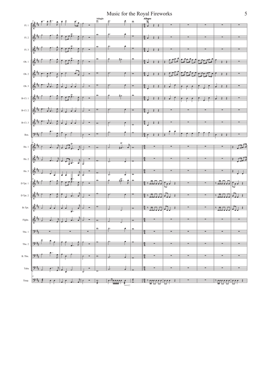 Music for the Royal Fireworks - Ouverture Concert Band scores gallery preview page 5