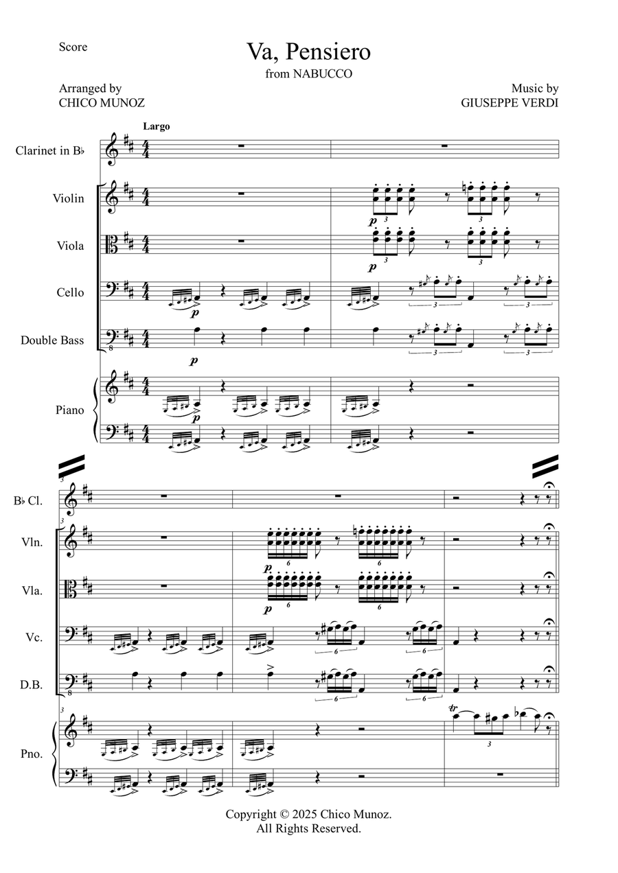 Va, Pensiero Va, Pensiero Small Ensemble scores gallery preview page 3
