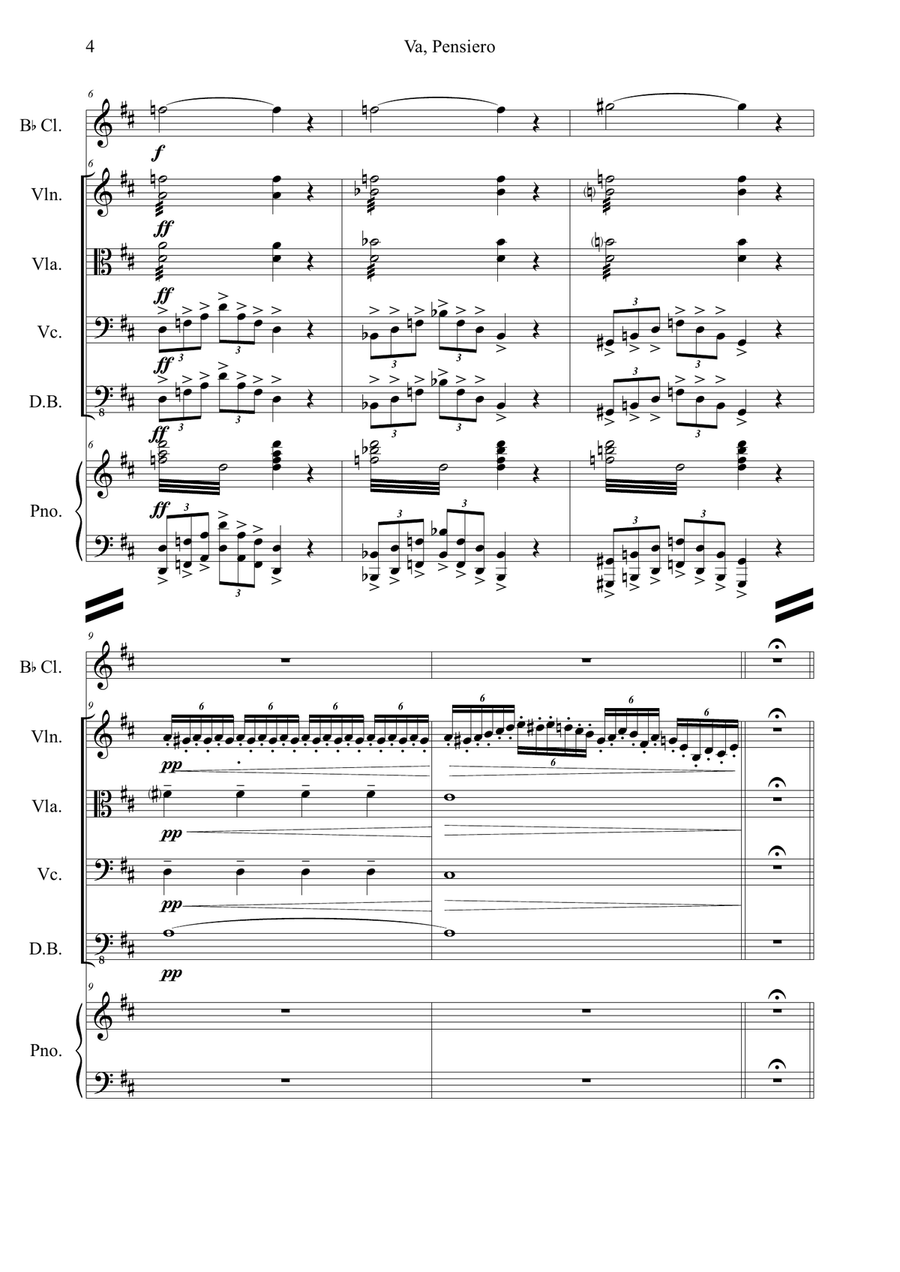 Va, Pensiero Va, Pensiero Small Ensemble scores gallery preview page 4