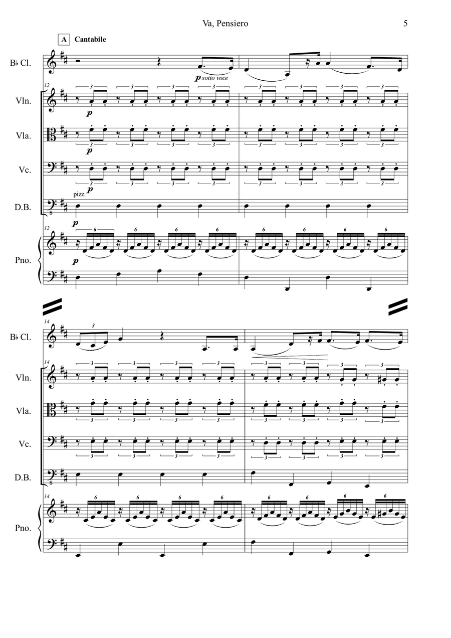 Va, Pensiero Va, Pensiero Small Ensemble scores gallery preview page 5
