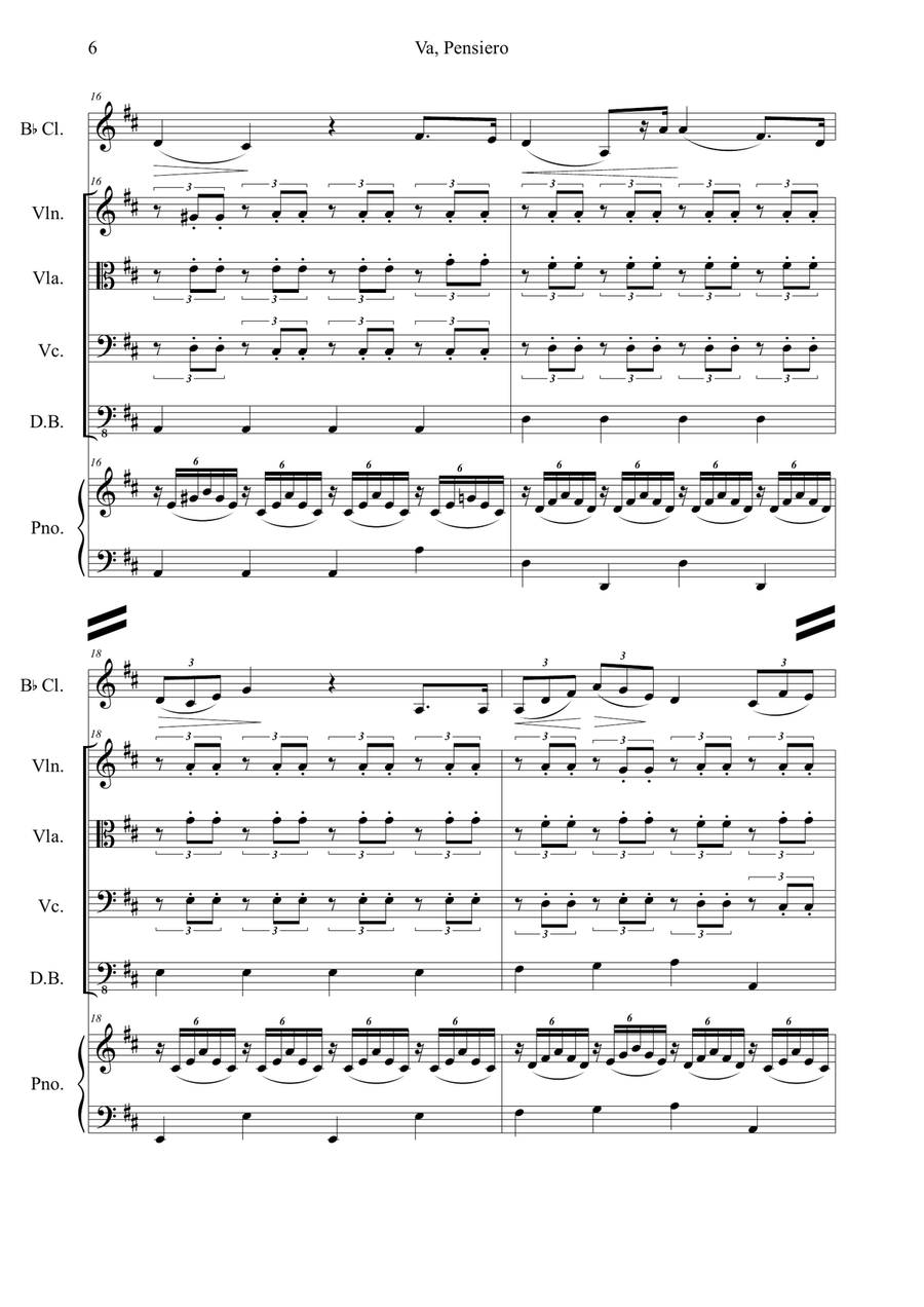 Va, Pensiero Va, Pensiero Small Ensemble scores gallery preview page 6