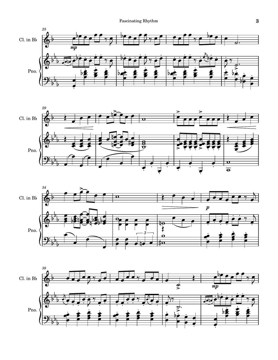 Fascinating Rhythm (for Solo Bb clarinet with piano accompaniment) B-Flat Clarinet scores gallery preview page 4