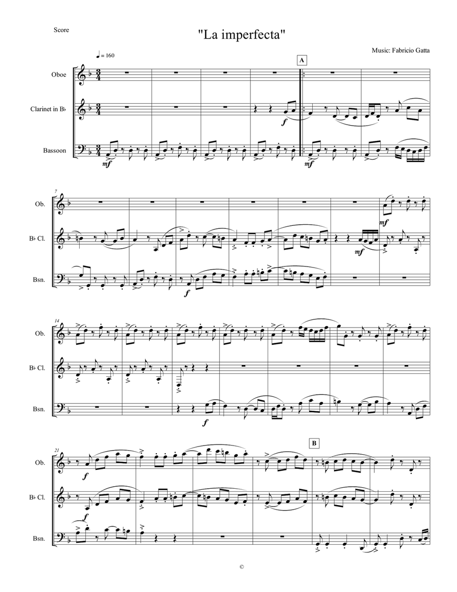 La Imperfecta La Imperfecta Woodwind Trio scores gallery preview page 2