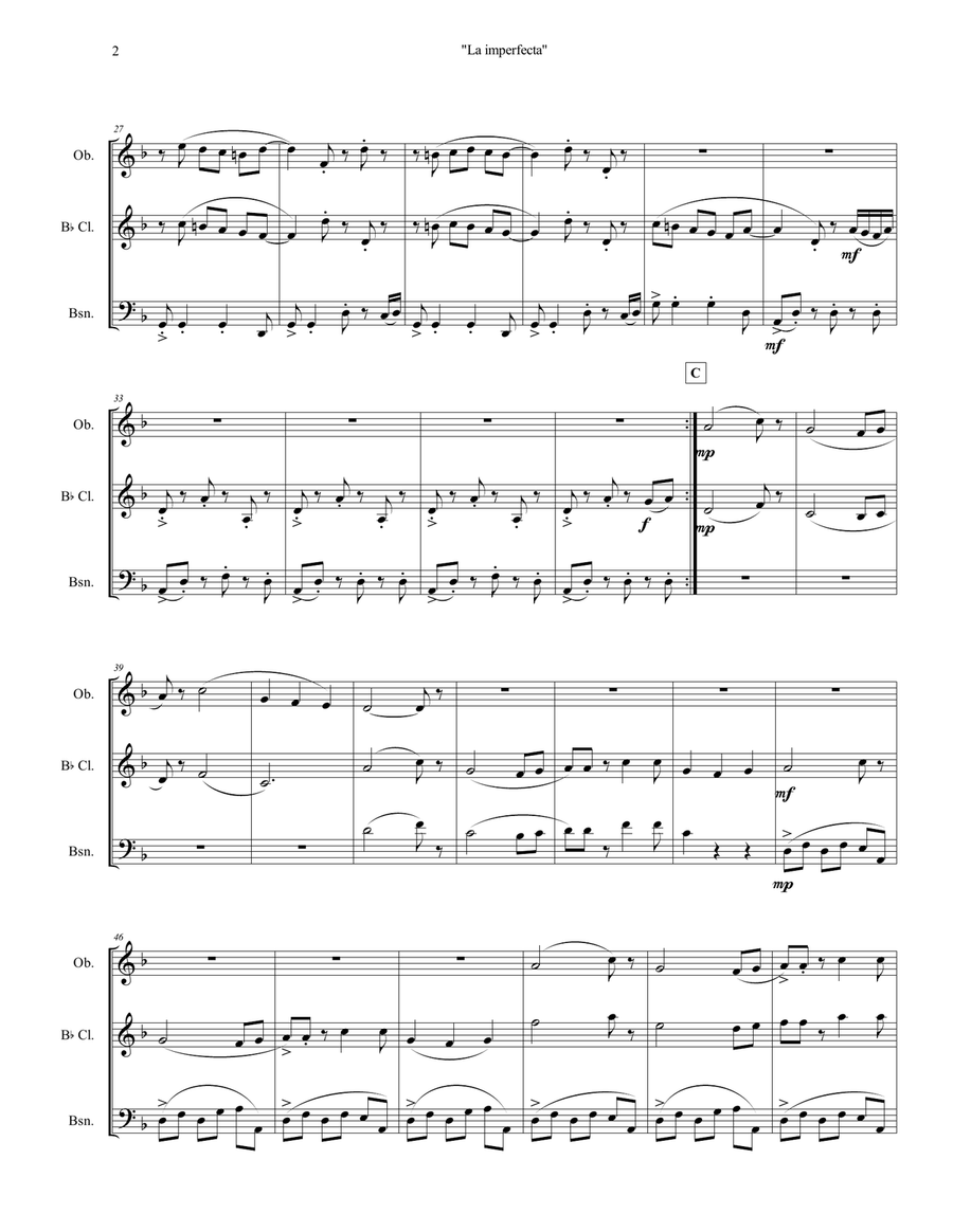 La Imperfecta La Imperfecta Woodwind Trio scores gallery preview page 3