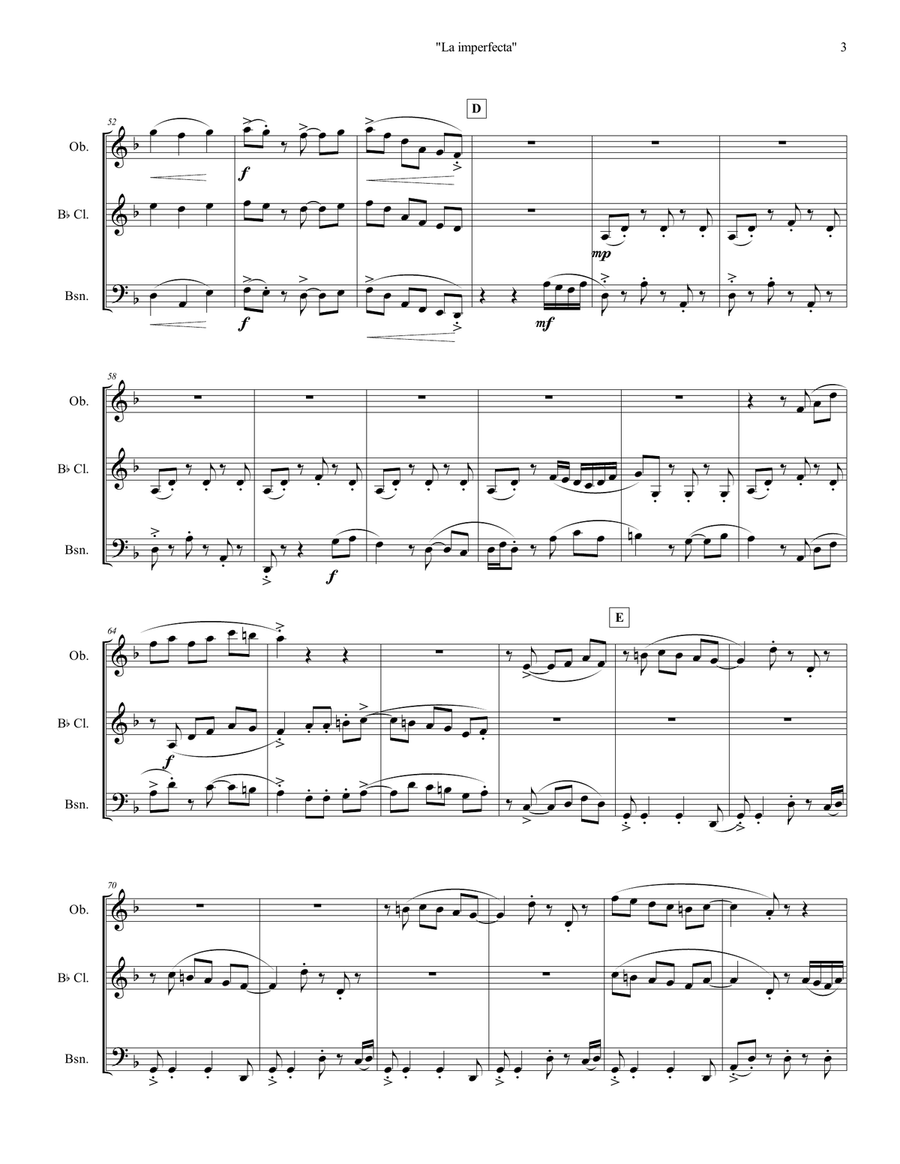 La Imperfecta La Imperfecta Woodwind Trio scores gallery preview page 4