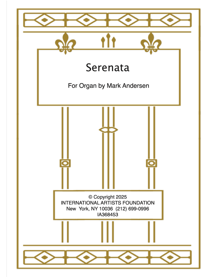 Serenata for organ by Mark Andersen Organ Solo scores gallery preview page 1